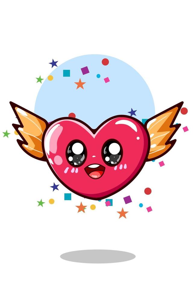 A cute red love vector illustration