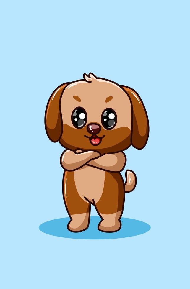 Ilustración de vector de lindo perro marrón