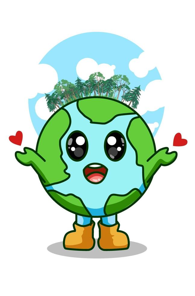 Love the earth vector illustration