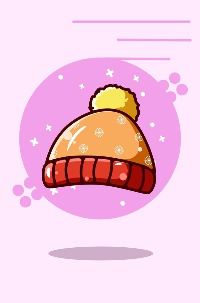 Ilustración de vector de dibujos animados de gorro beanie