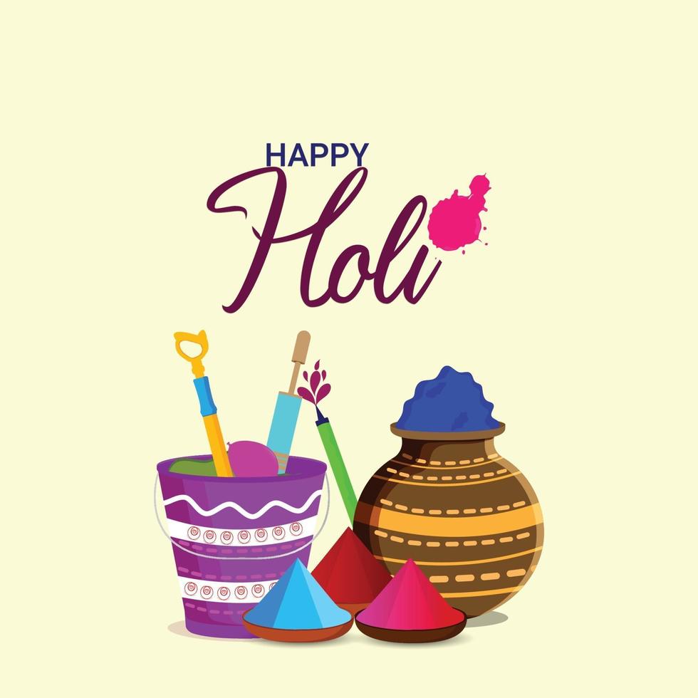 Happy holi hindu indian festival background vector