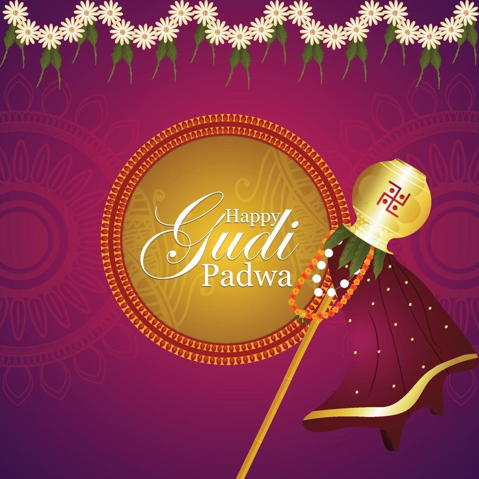 Illustration of decorative background of gudi padwa vector