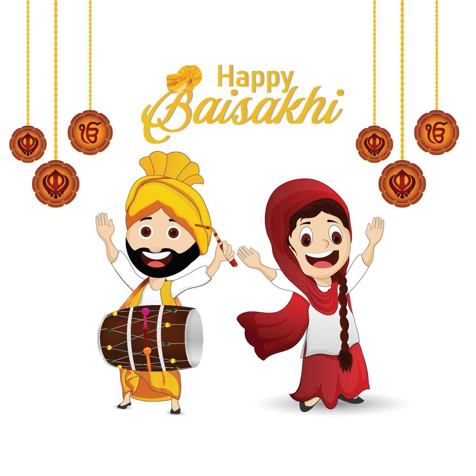 Vector illustration for happy vaisakhi banner or greeting card