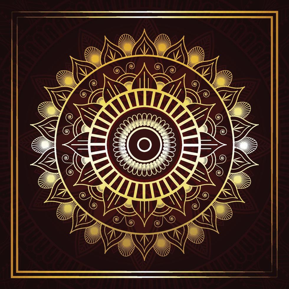 Islamic golden luxury mandala background vector