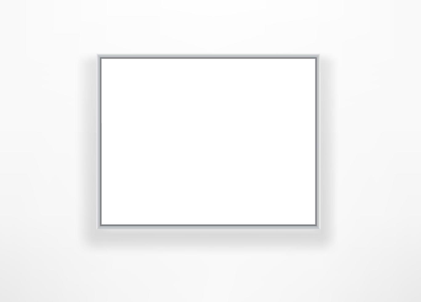 White frame on a white wall. Template for a text vector