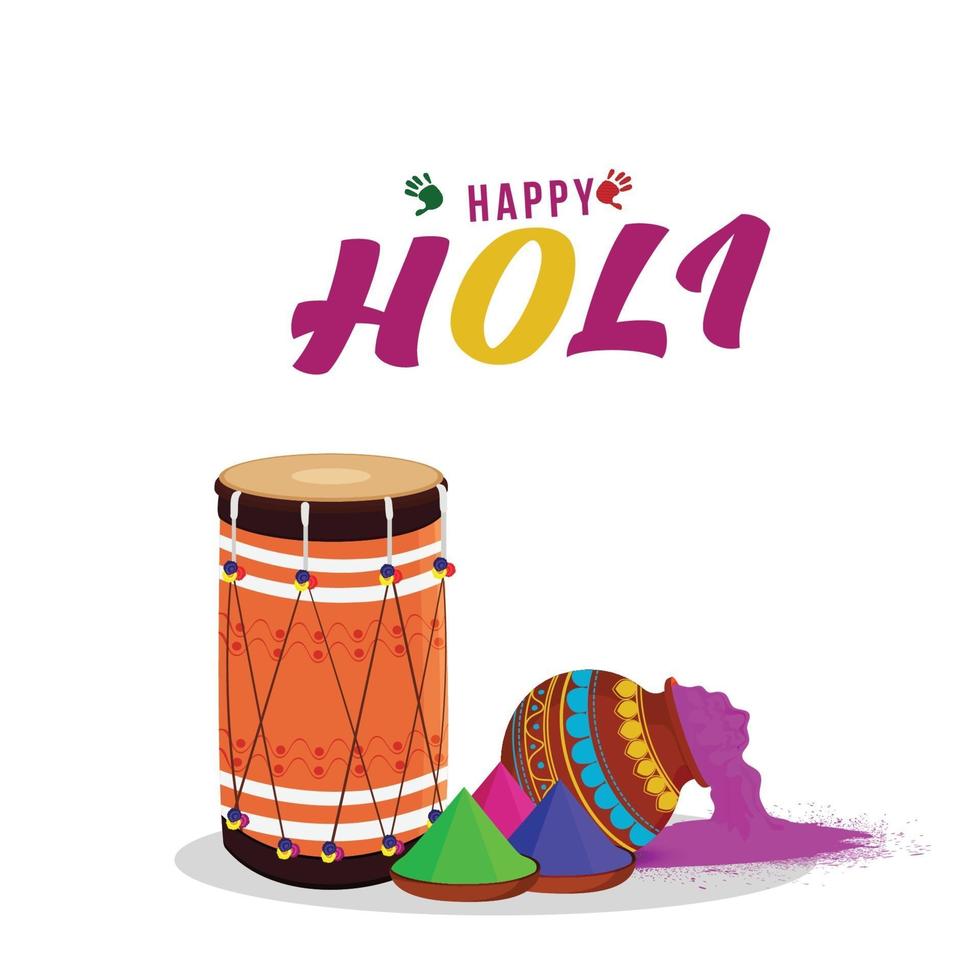 Happy holi flat design concept and background vector