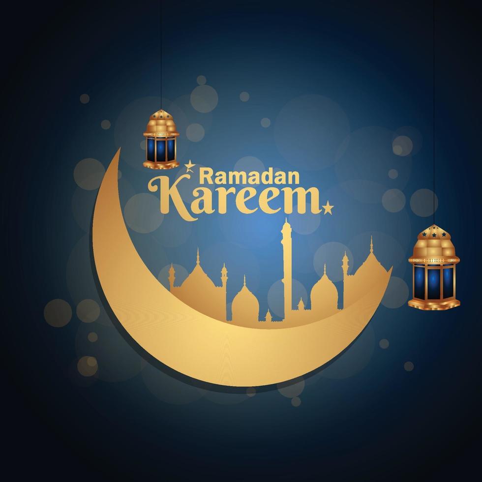 linterna árabe realista de ramadan kareem o eid mubarak vector