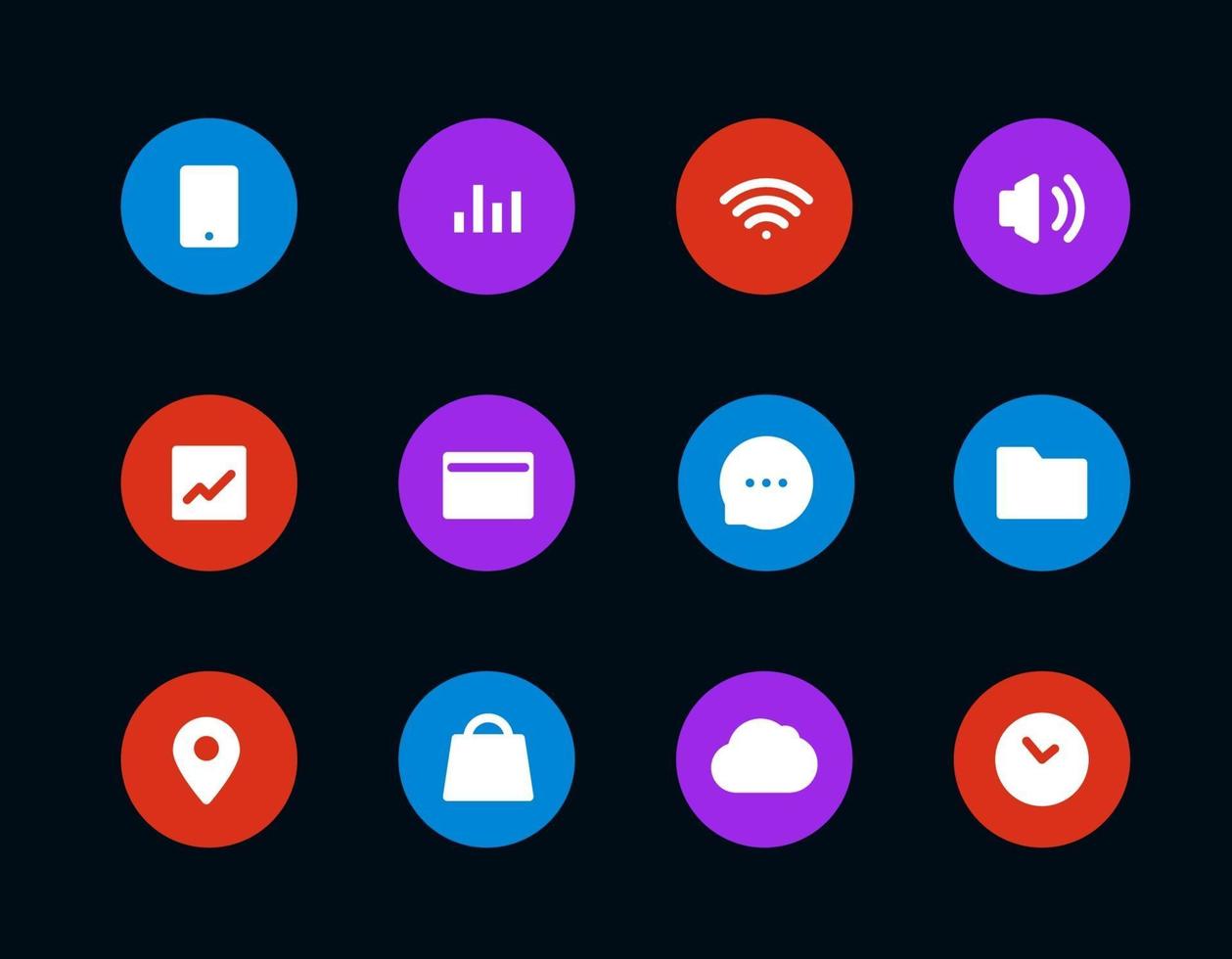 Vector set of minimalistic interface icons