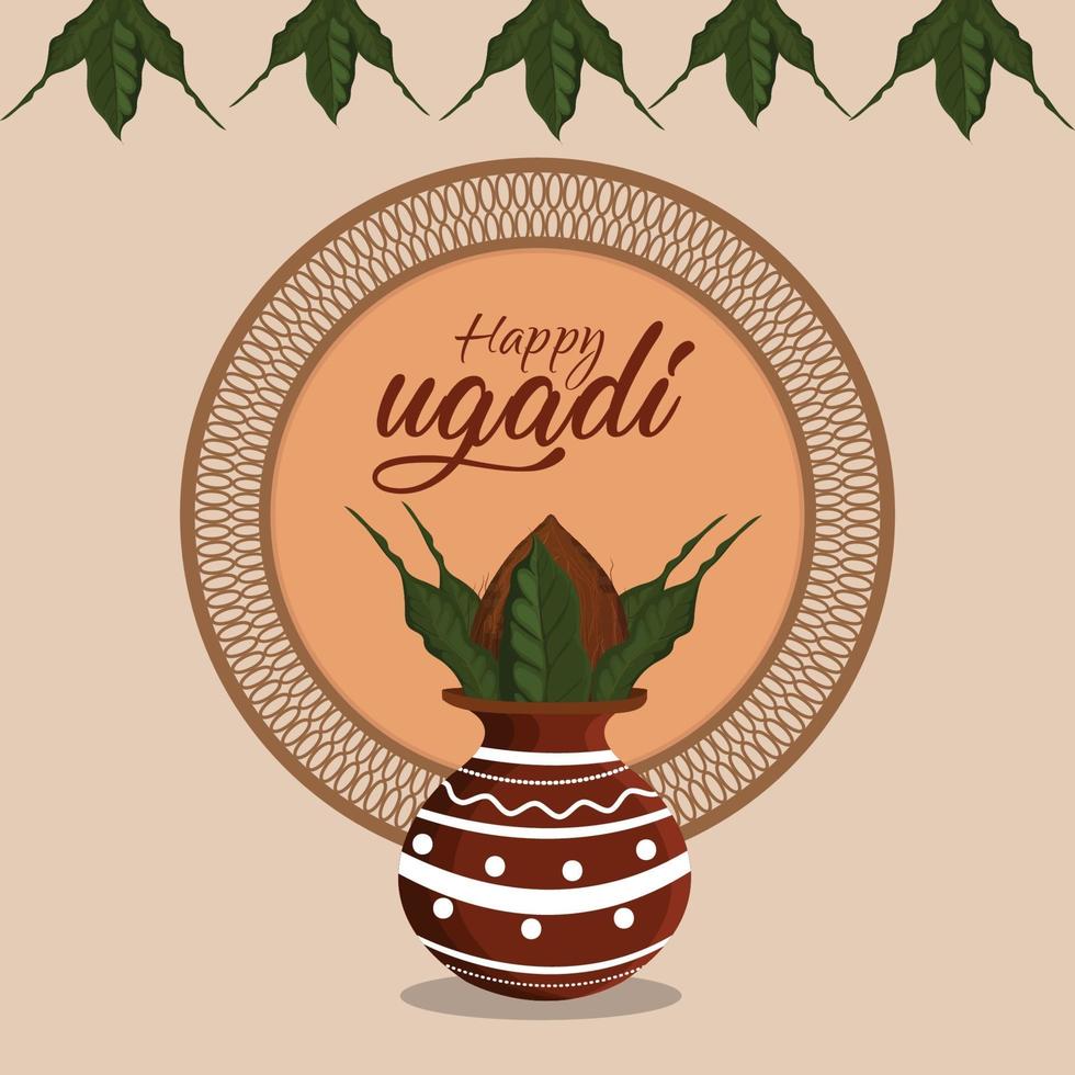 feliz ugadi o sulkhandi kannada año nuevo festivela antecedentes vector