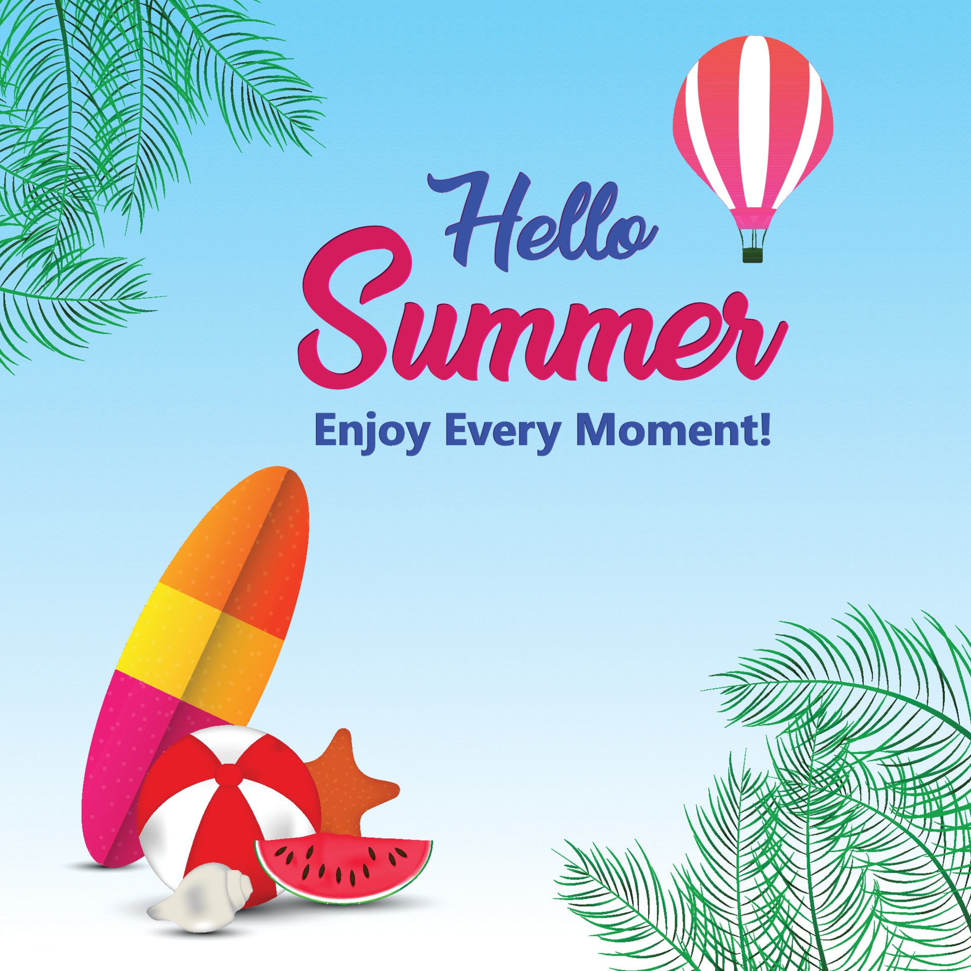 Summer time background with summer creative elements 2157038 Vector Art at  Vecteezy