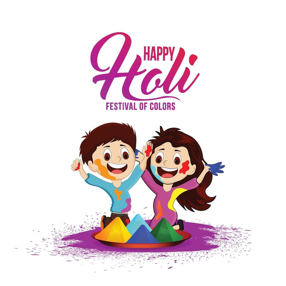 Creative illustration of happy holi celebration vector