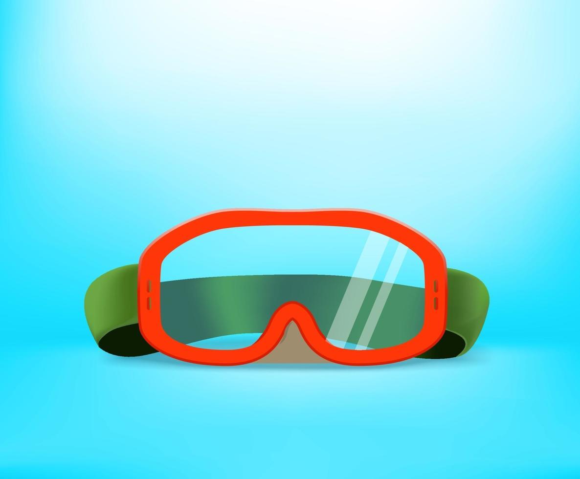 Swimming mask on blue background vector illustration