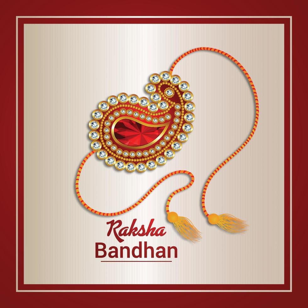 Realistic rakhi for indian festival celebration happy raksha bandhan vector