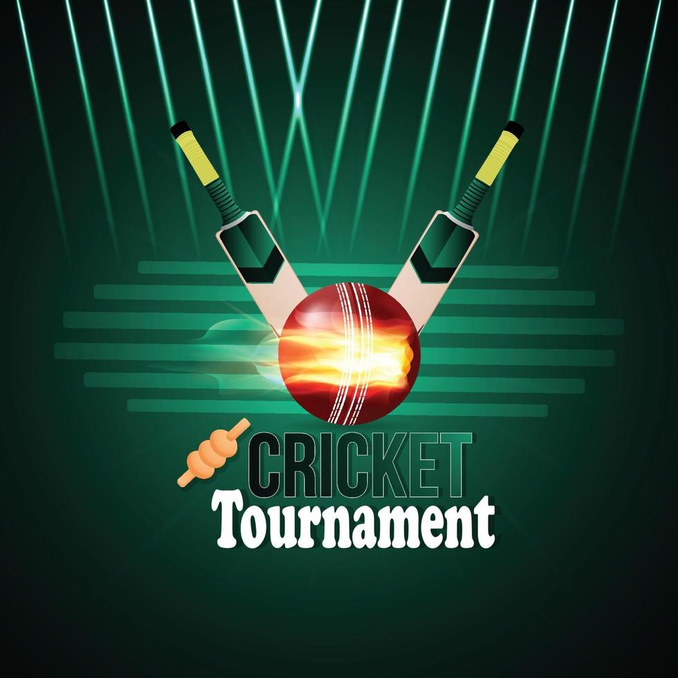 Cricket tournament background with stadium background vector
