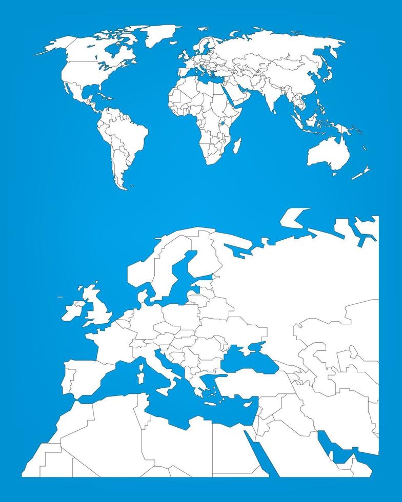 World map infographic template with Europe area selected vector