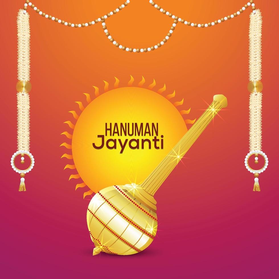 Happy hanuman jayanti background with creative illustration vector