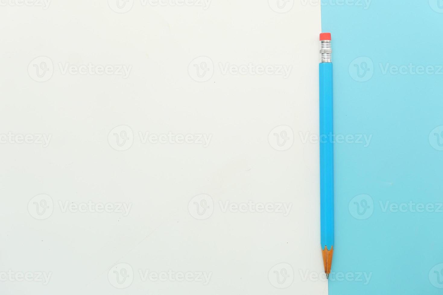 Blue color pencil with copy space photo