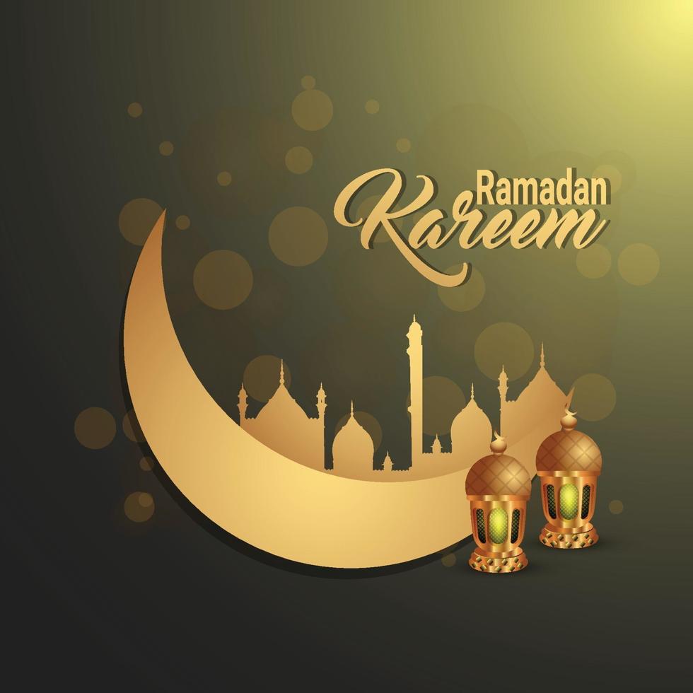 Ramadan kareem or eid mubarak islamic festival vector