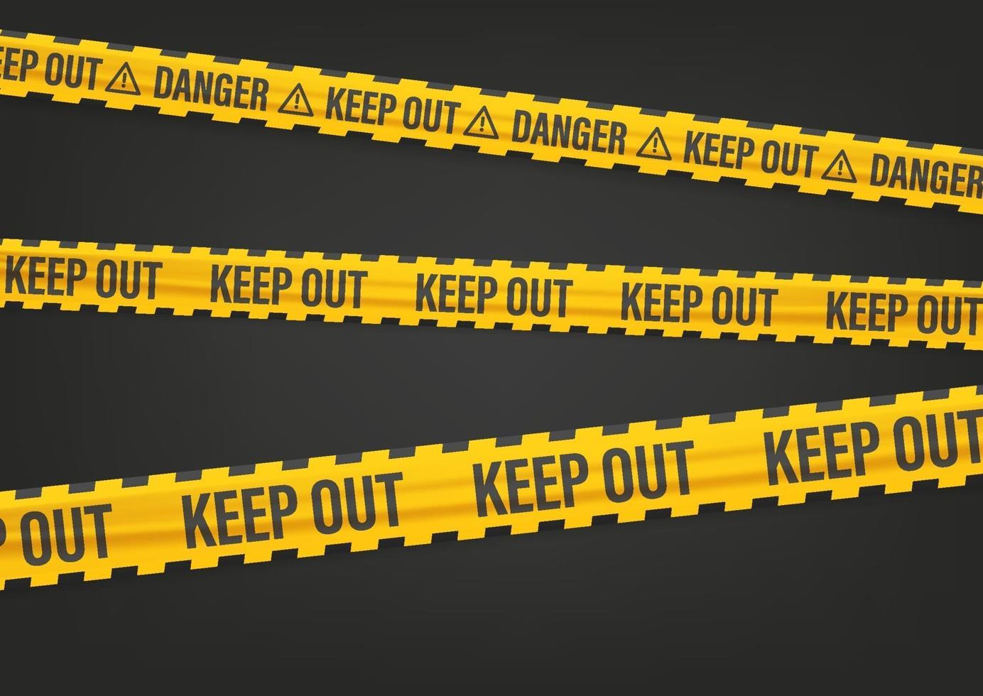 Yellow and black tape with Keep out inscription vector