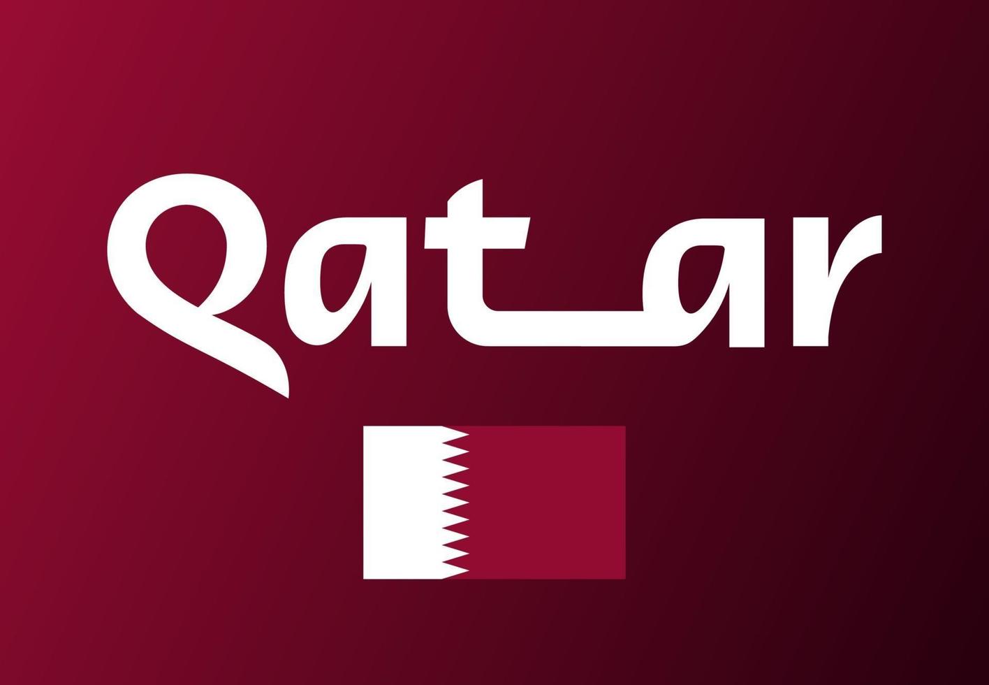 Quatar vector flag and lettering inscription