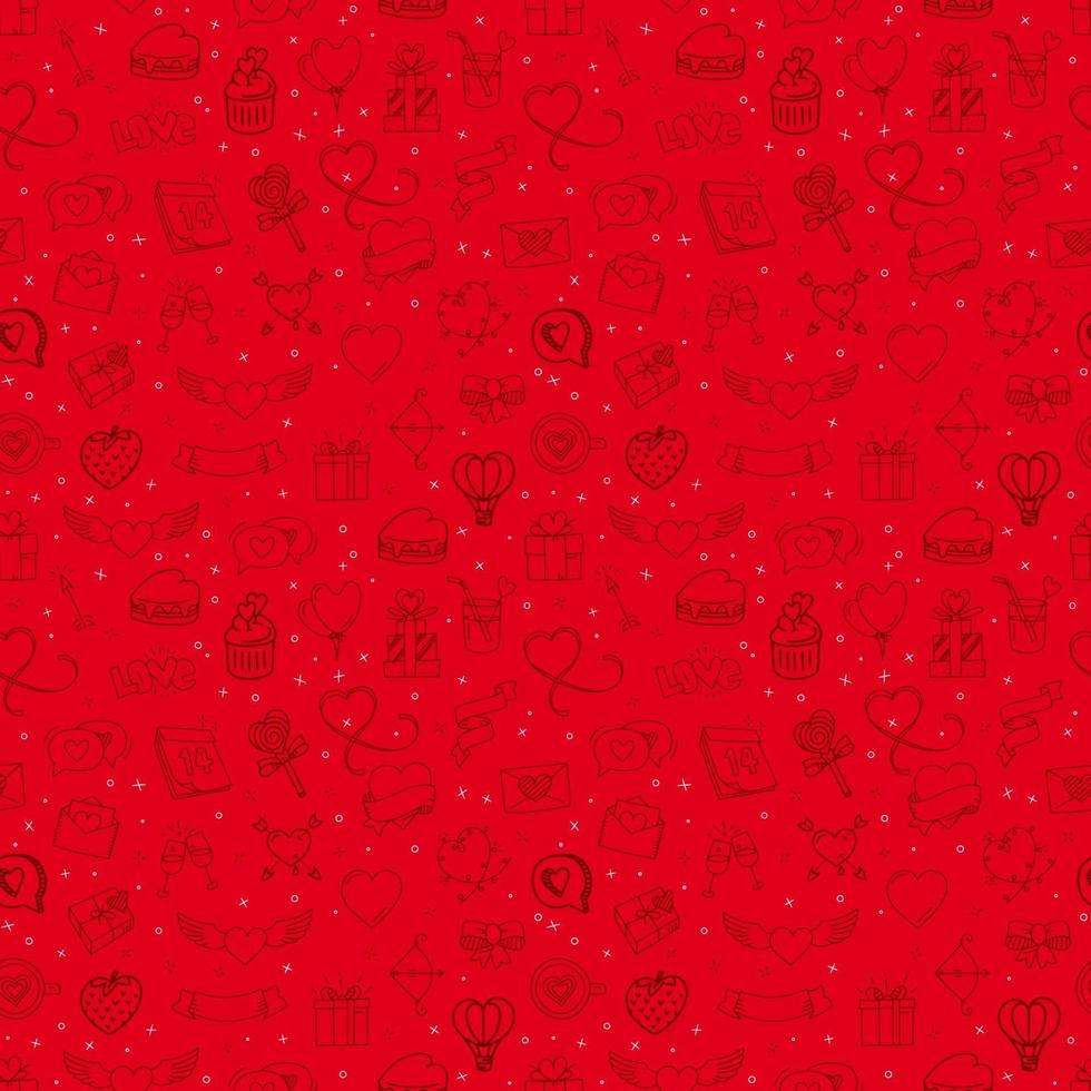 Seamless background with valentines elements vector