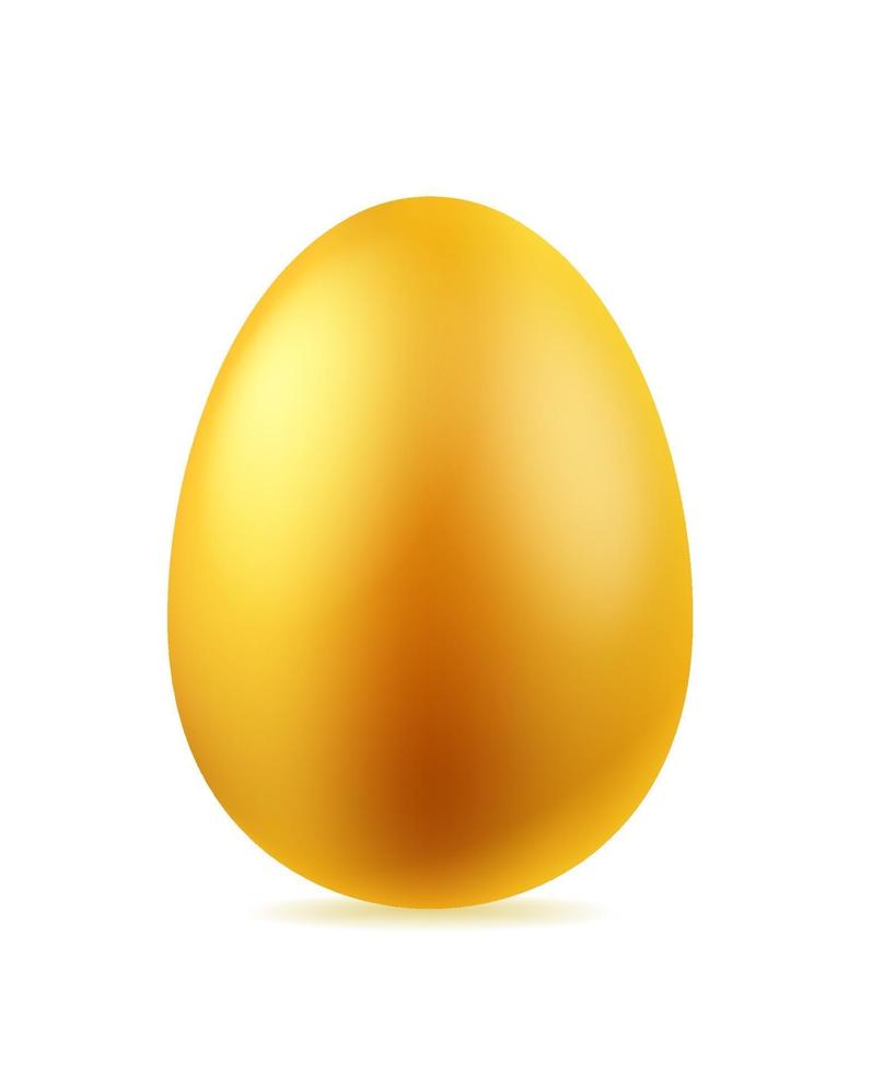 Gold shining egg isolated on white background vector