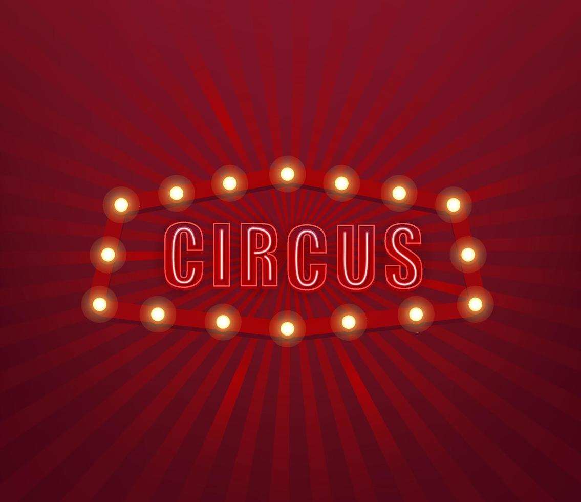 Ilustración de vector de banner de luz de circo vintage