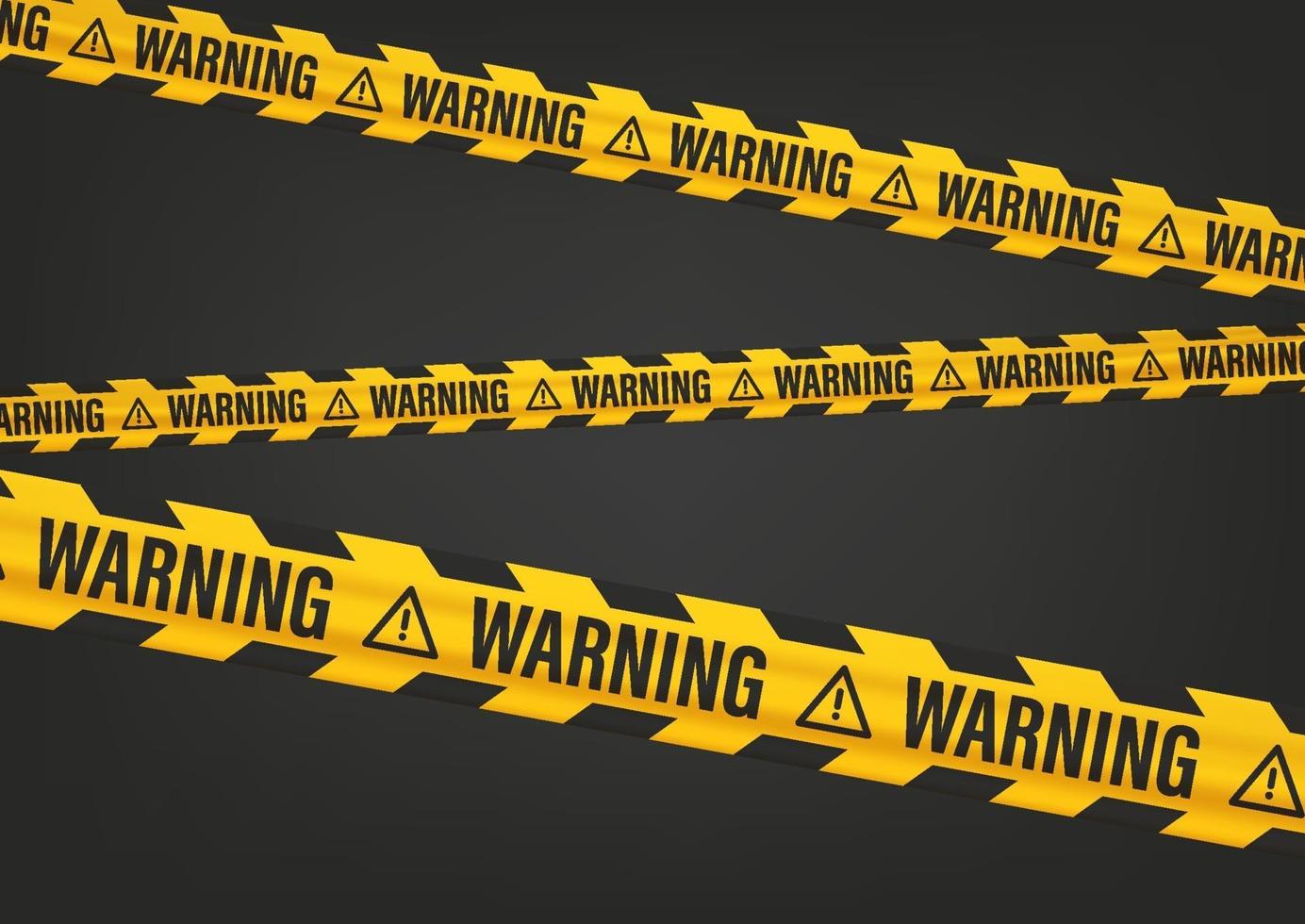 Yellow and black tape with Warning inscription vector