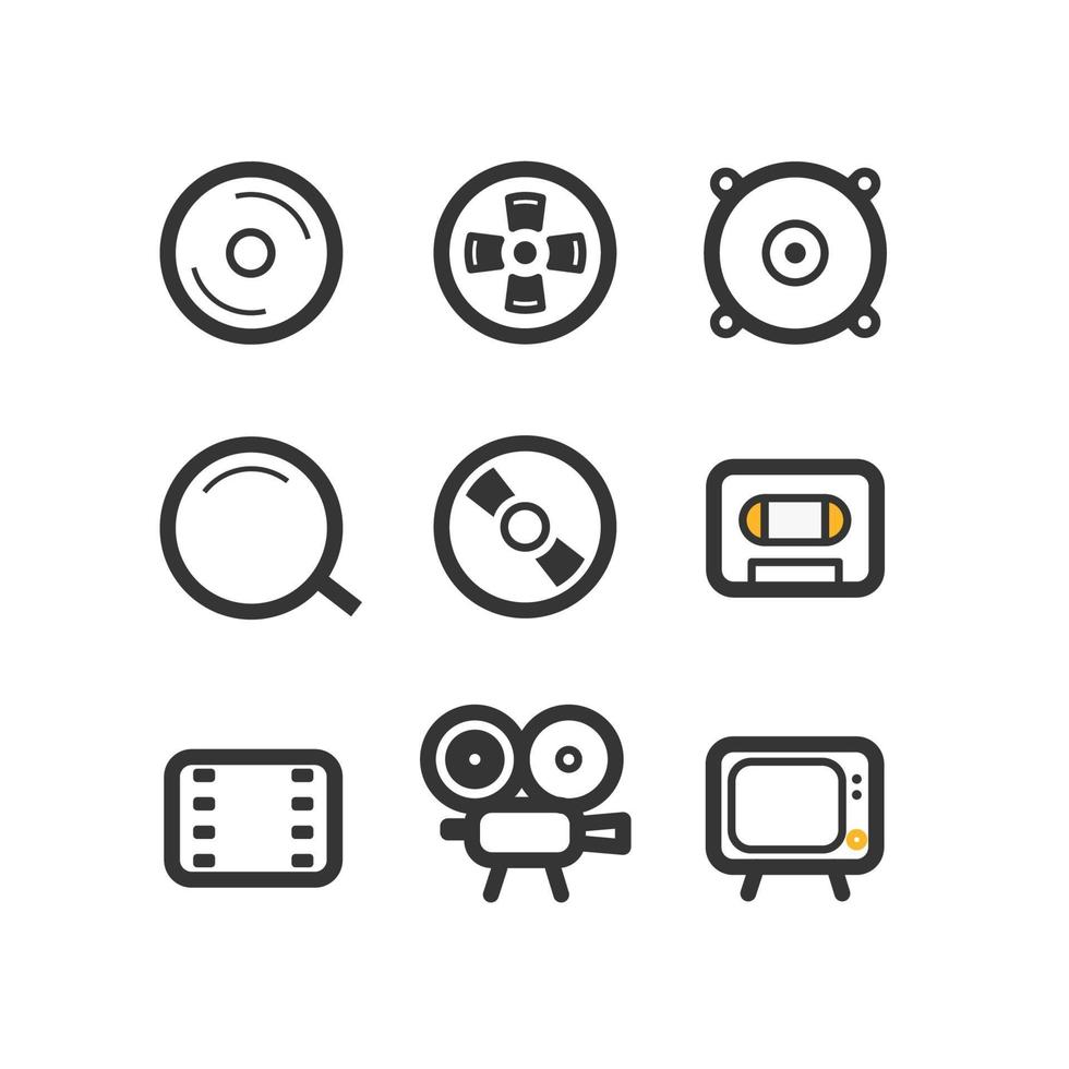 Conjunto de iconos de equipos de tecnología diferente vector