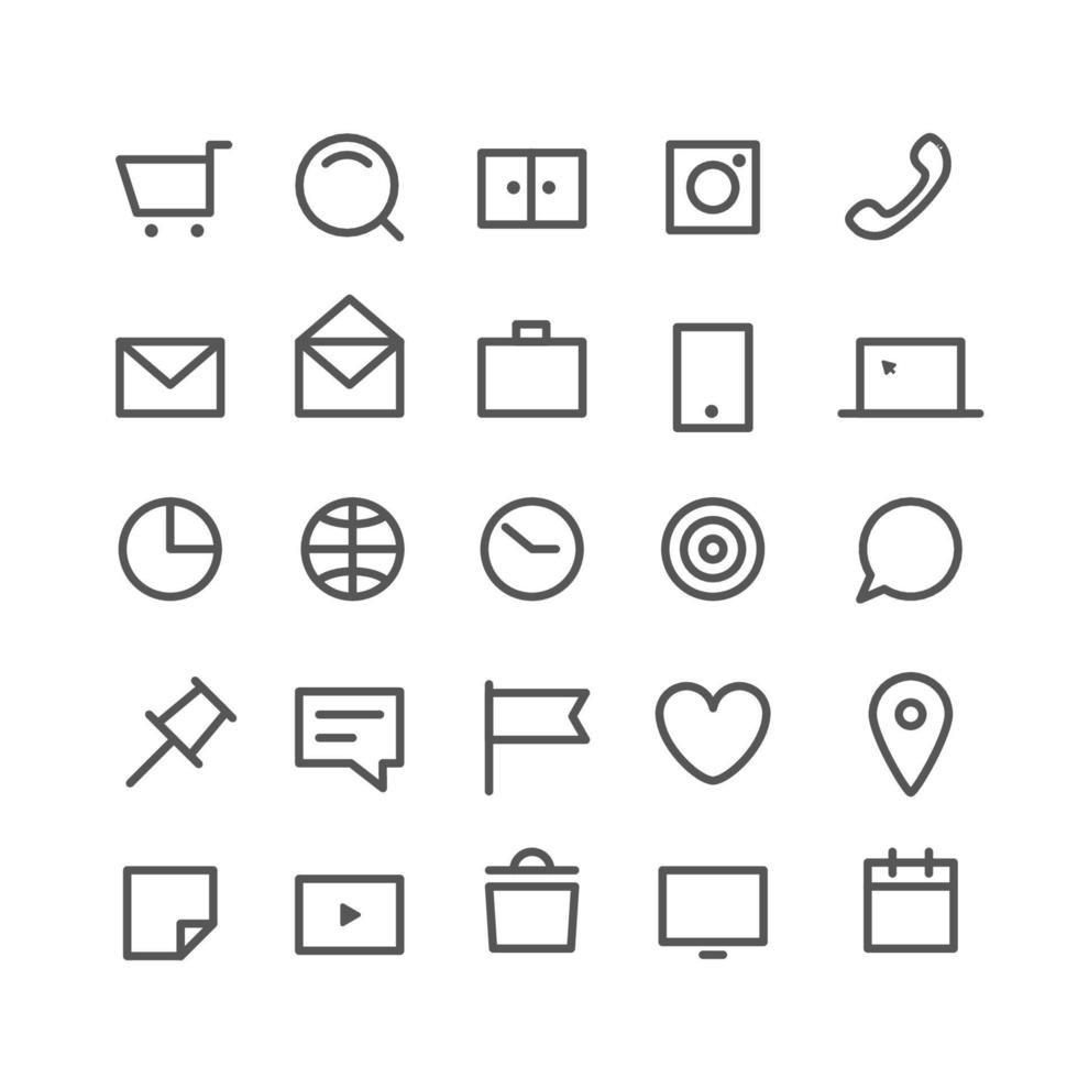 Linear web icons vector set