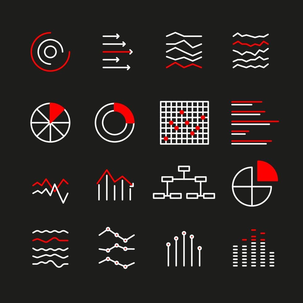 Graphic ratings and charts vector set