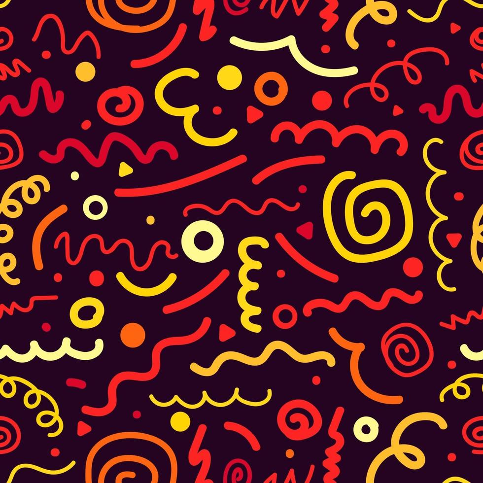 Doodle elements pattern. Abstract seamless background vector