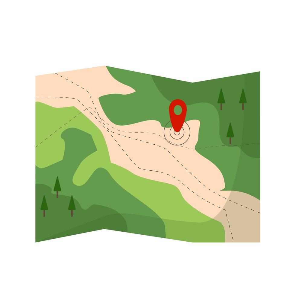 Geographical map of the area, exact geographical location, geolocation, vector icon in flat style on a white background.