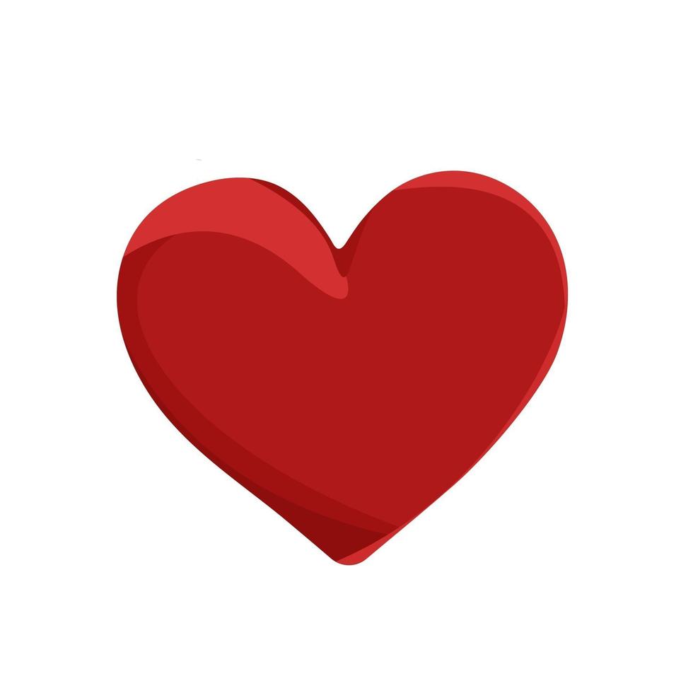 Red heart, symbol of love, vector flat icon in the shape of a heart with diamond-shaped faces, Valentine's Day, print for T-shirts and clothes.