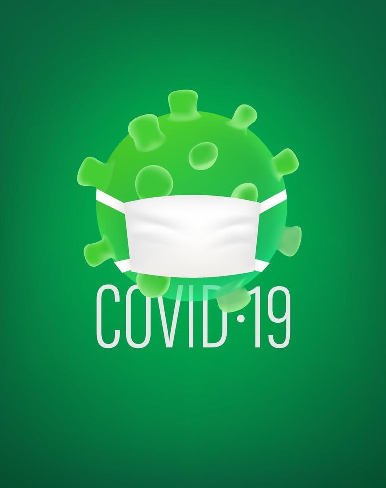 Coronavirus with the medical mask. No coronavirus concept vector