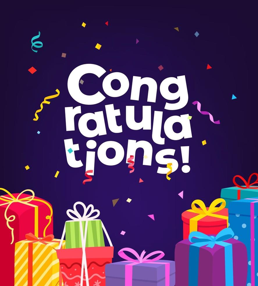 Congratulations. Holiday greeting card vector