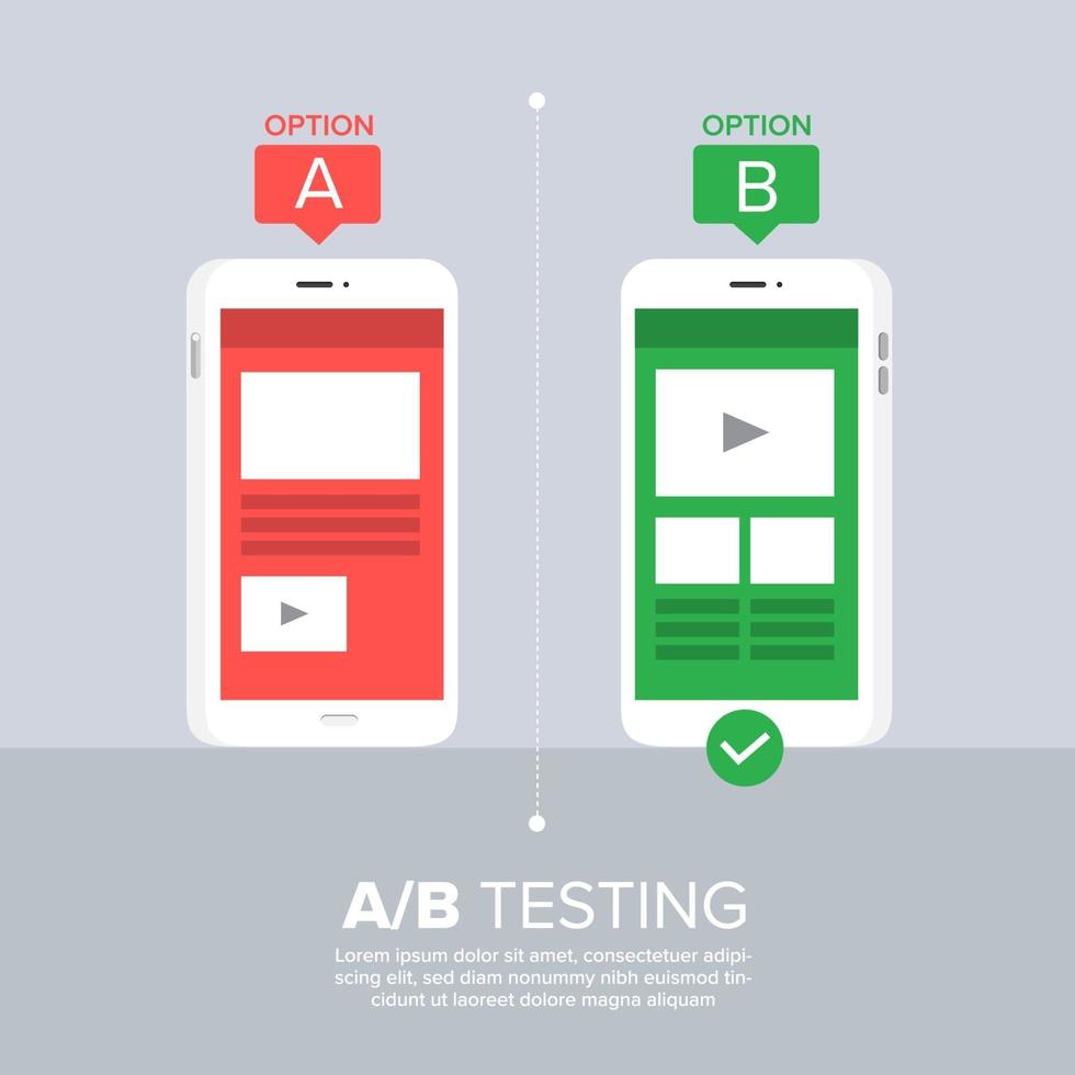 AB Testing on Phones vector