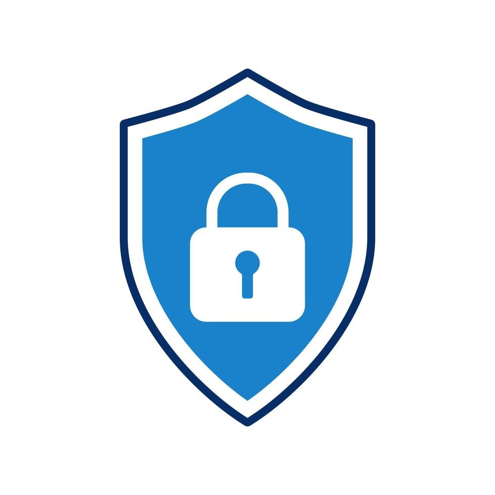 Shield with padlock icons flat design style. security concept. vector illustration