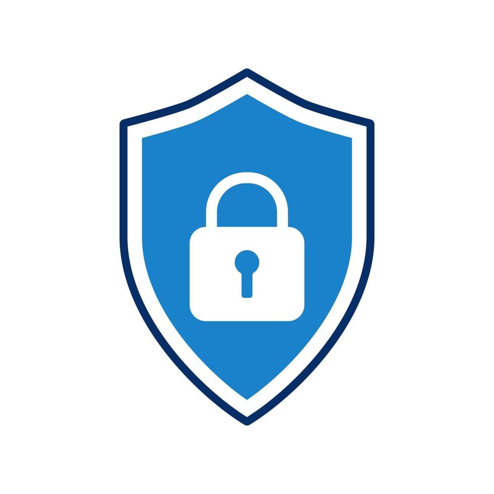 Shield with padlock icons flat design style. security concept. vector illustration