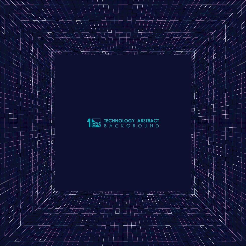 Abstract blue square of futuristic design pattern window background. illustration vector eps10