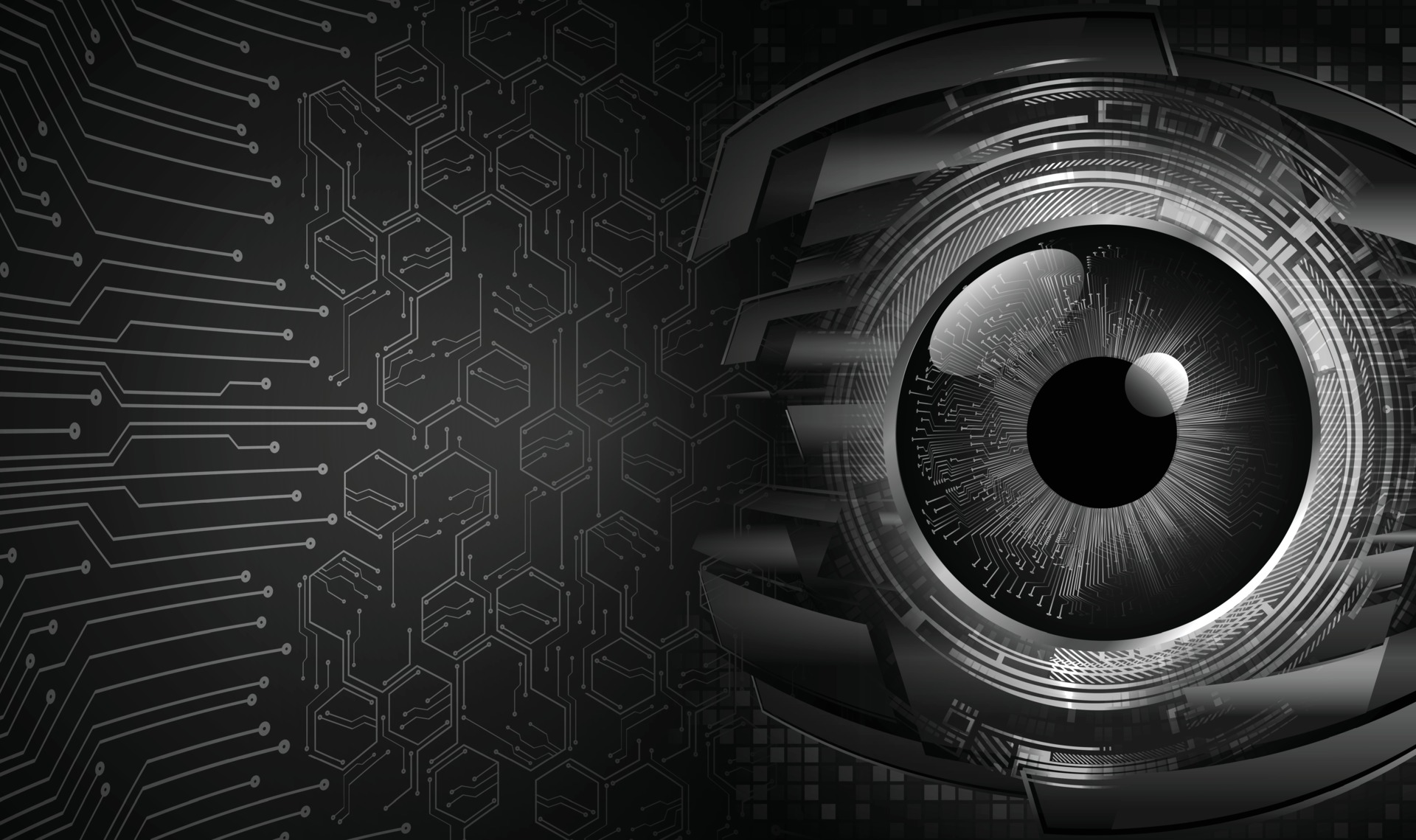 Black eye cyber circuit future technology concept background 2158024