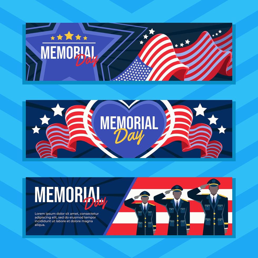 Flag Patriot of Memorial Day Banner vector