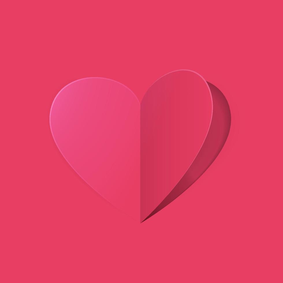 Valentine's Day paper cut heart vector