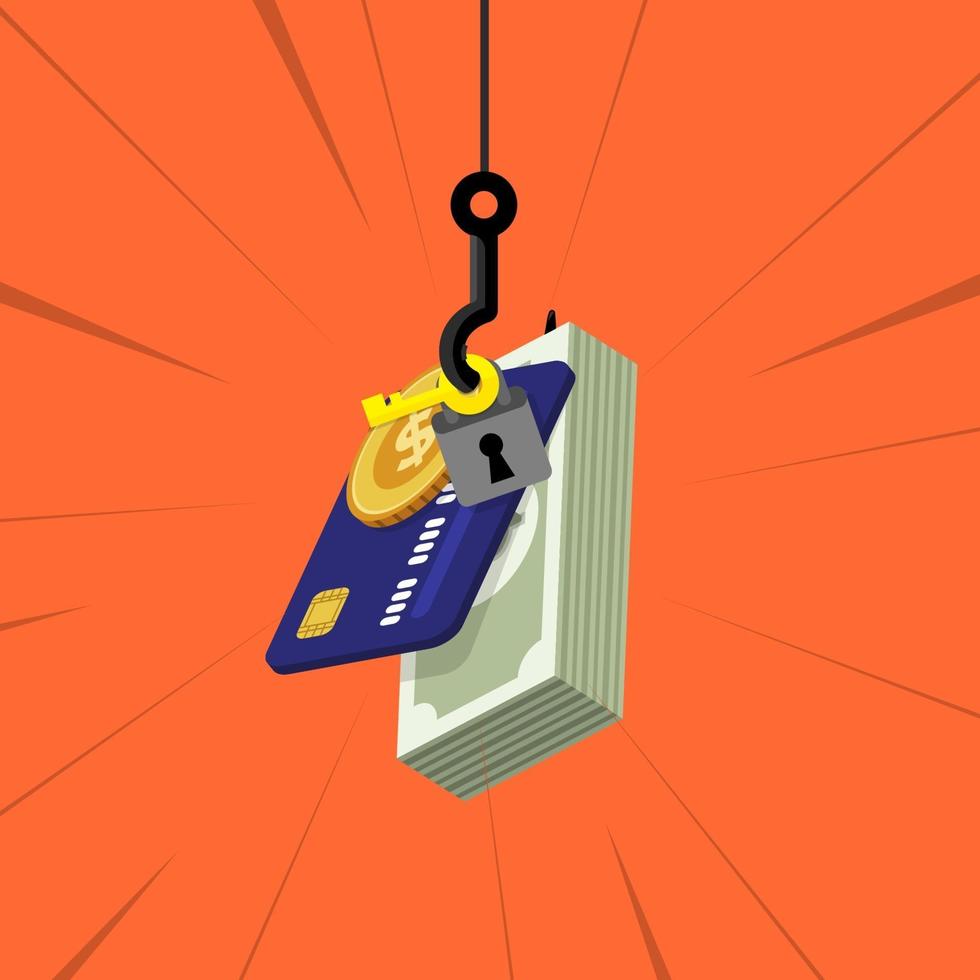 Computer Hacker Fishing for Money vector