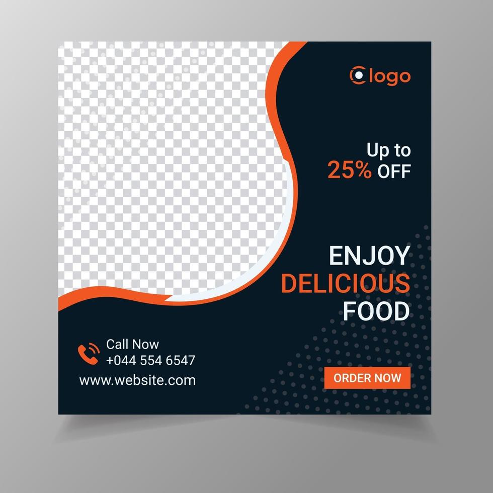 Food menu social media banner template for restaurant vector