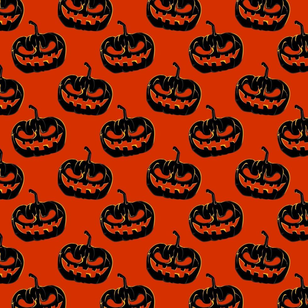 Halloween Background Pattern - Pumpkins vector