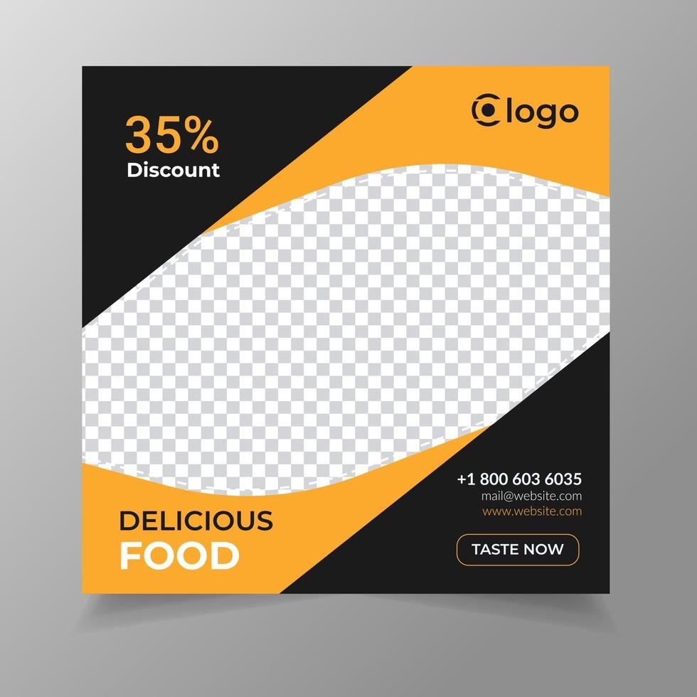 Food menu social media banner template for restaurant vector