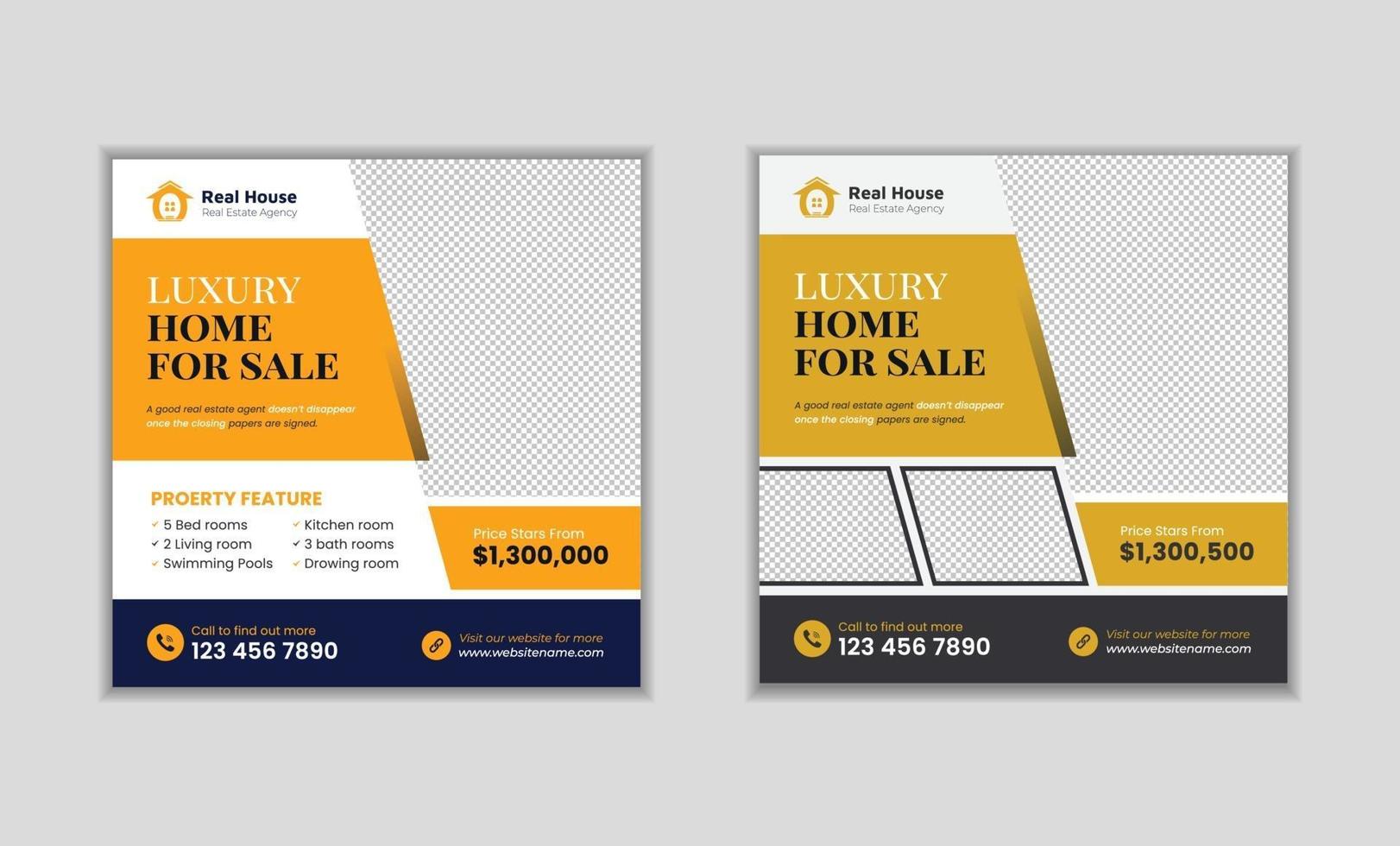 Real estate digital marketing promotion social media post banner template vector