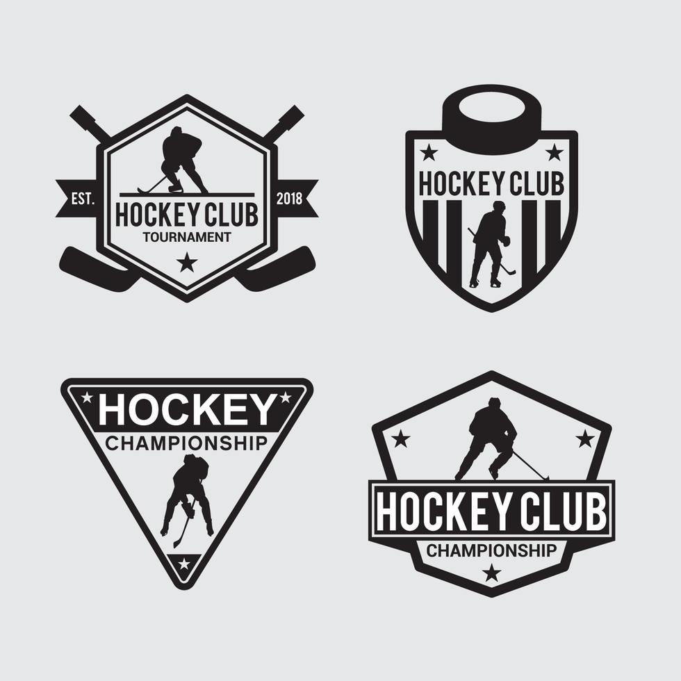 plantillas de diseño de vectores de insignias de logotipo de club de hockey
