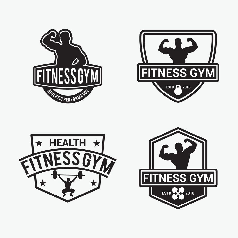 conjunto de plantillas de diseño de vector de insignia de fitness